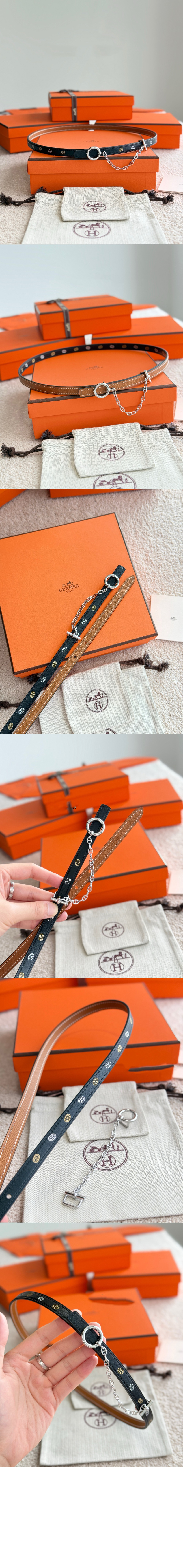 Carrousel 벨트 버클 Hermes sur Mer 리버서블 가죽 스트랩 > 에르메스