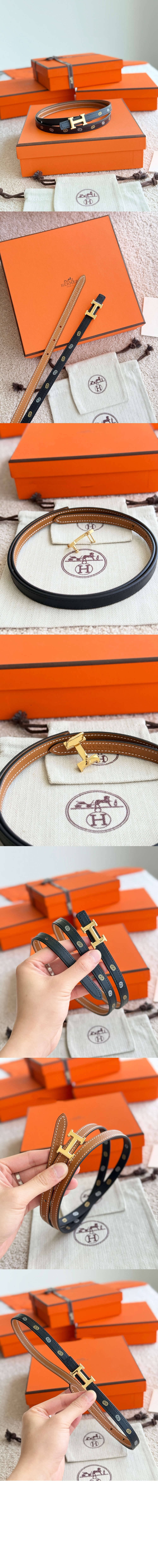 밀론 H 버클 양면 가죽 밴드 > 에르메스