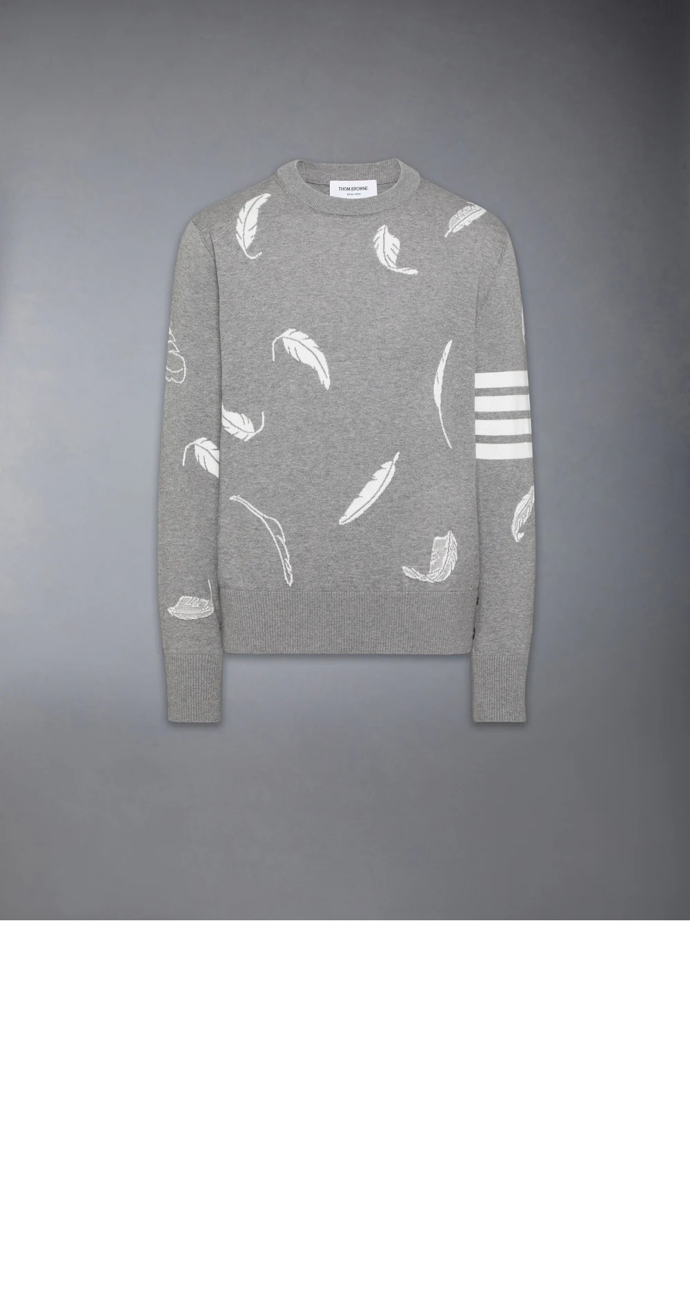 페더 인타르시아 릴렉스 핏 크루넥 풀오버 > 톰브라운