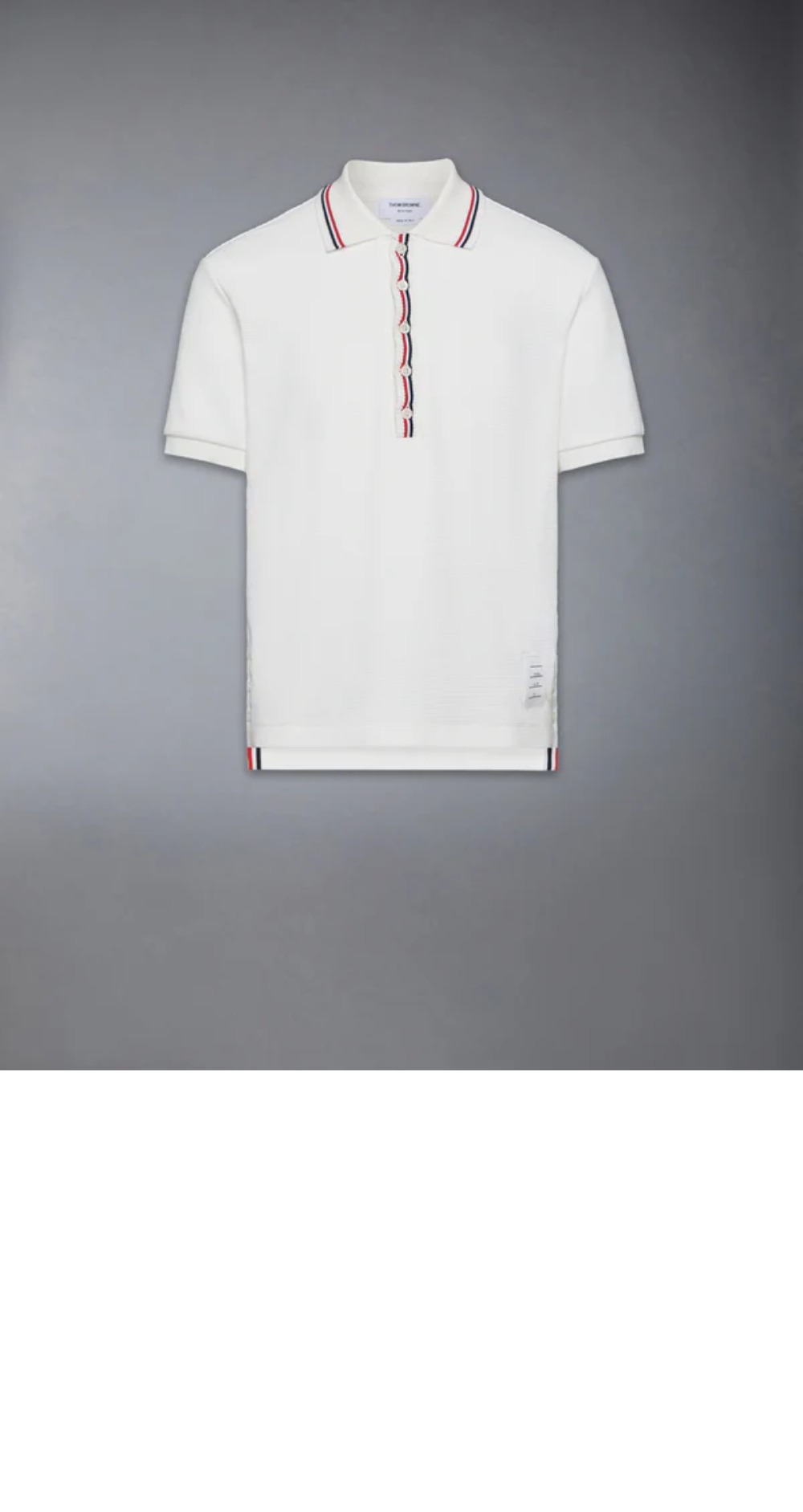 코튼 와플 리브 커프 폴로 > 톰브라운