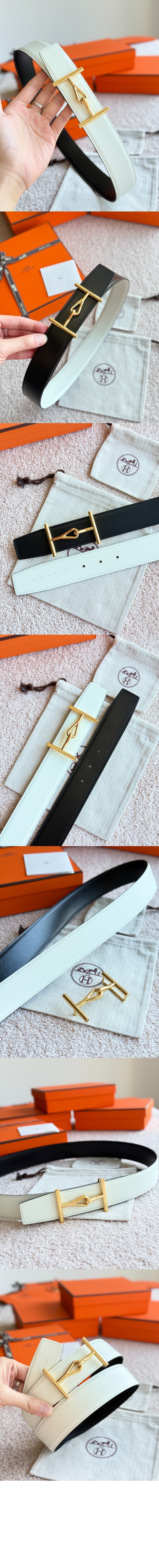 Jumbo 벨트 버클 리버서블 가죽 스트랩 > 에르메스