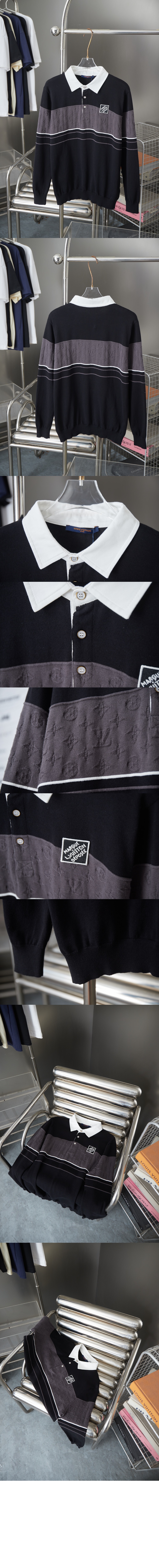 모노그램 자카드 롱 슬리브드 폴로 셔츠 > Etc - 기타제품