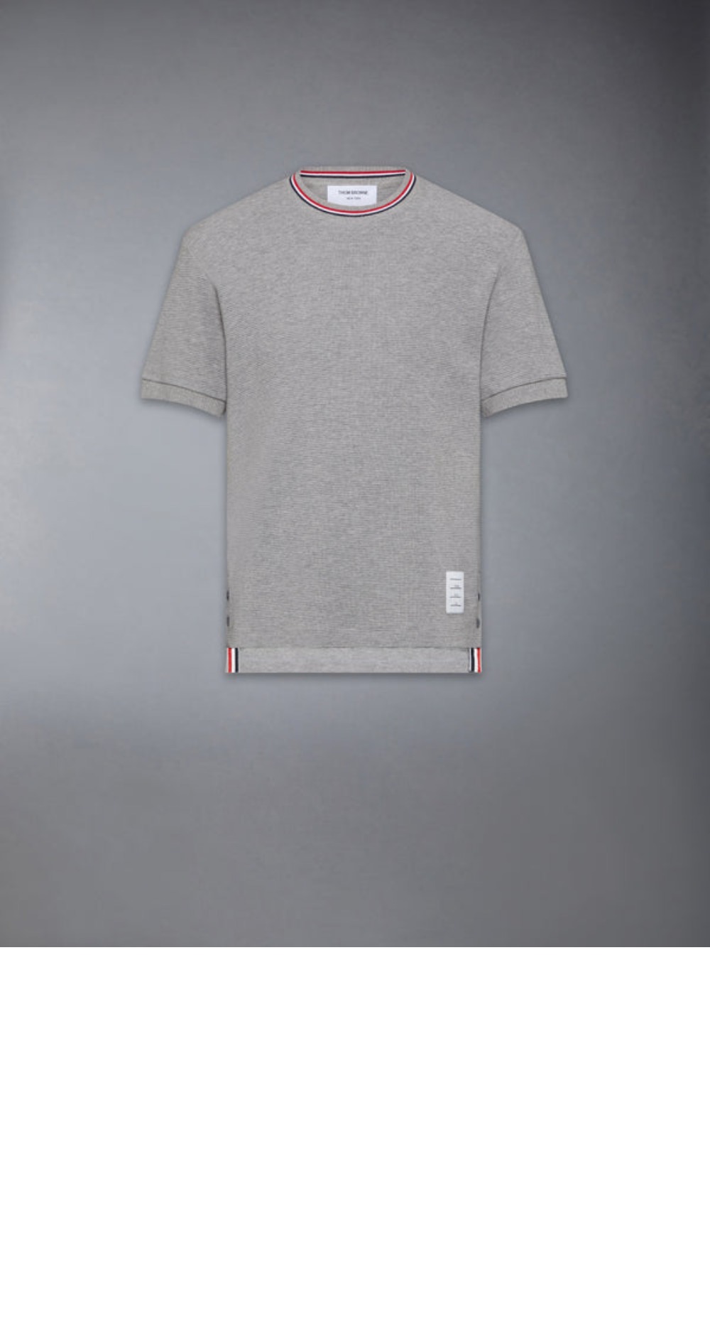 코튼 와플 리브 커프 티 > 톰브라운