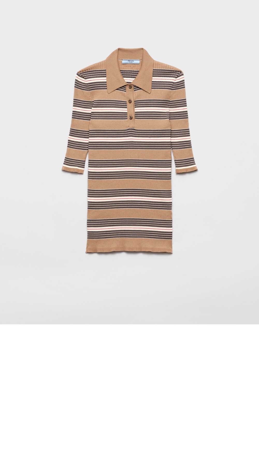 스트라이프 코튼 폴로 셔츠 > 프라다