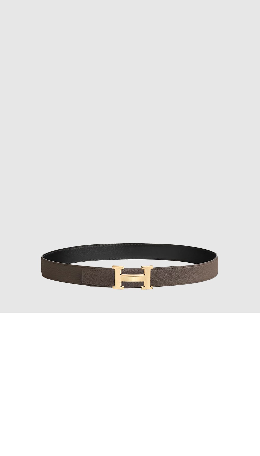 H Strie 벨트 버클 리버서블 가죽 스트랩 > 에르메스