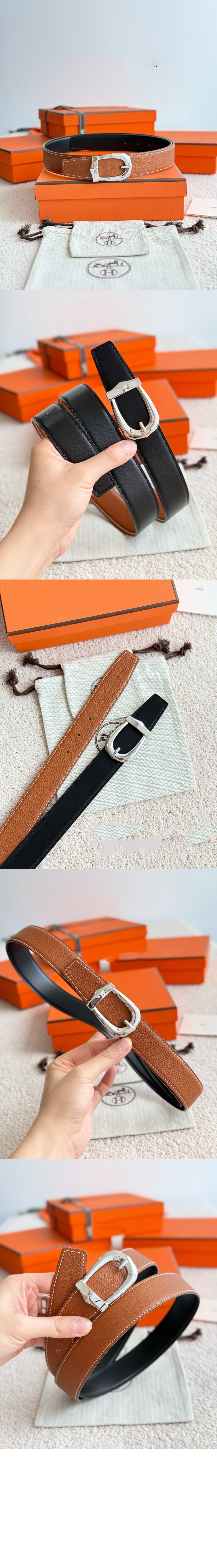Bride dApparat 벨트 버클 리버서블 가죽 스트랩 > 에르메스