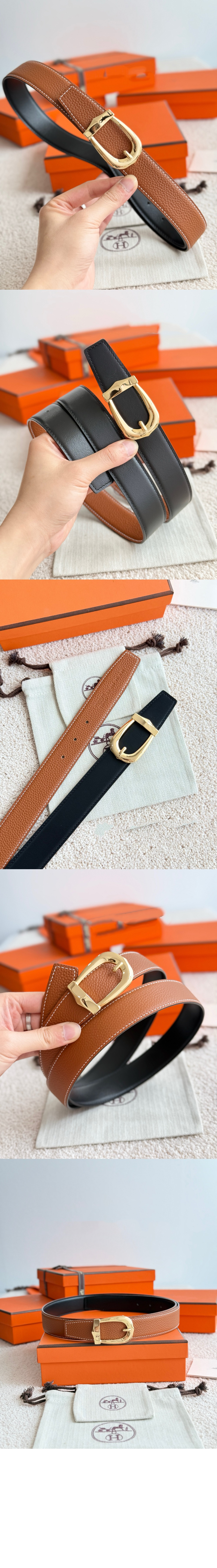 Bride dApparat 벨트 버클 리버서블 가죽 스트랩 > 에르메스