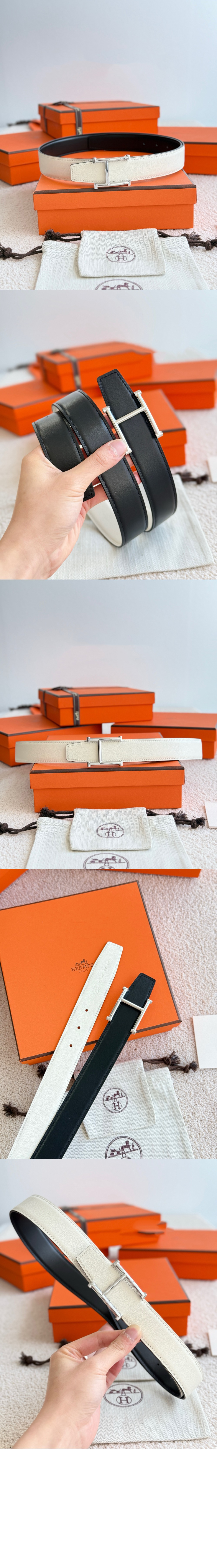 Serif 벨트 버클 리버서블 가죽 스트랩 > 에르메스