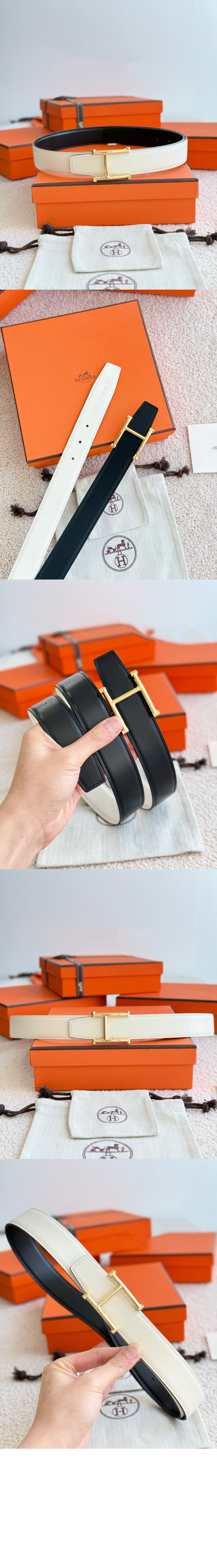 Serif 벨트 버클 리버서블 가죽 스트랩 > 에르메스