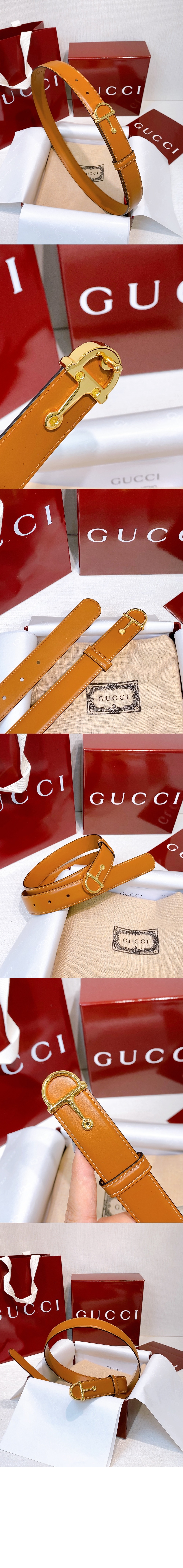 하프 호스빗 버클이 달린 얇은 벨트 ‎836993 > 구찌