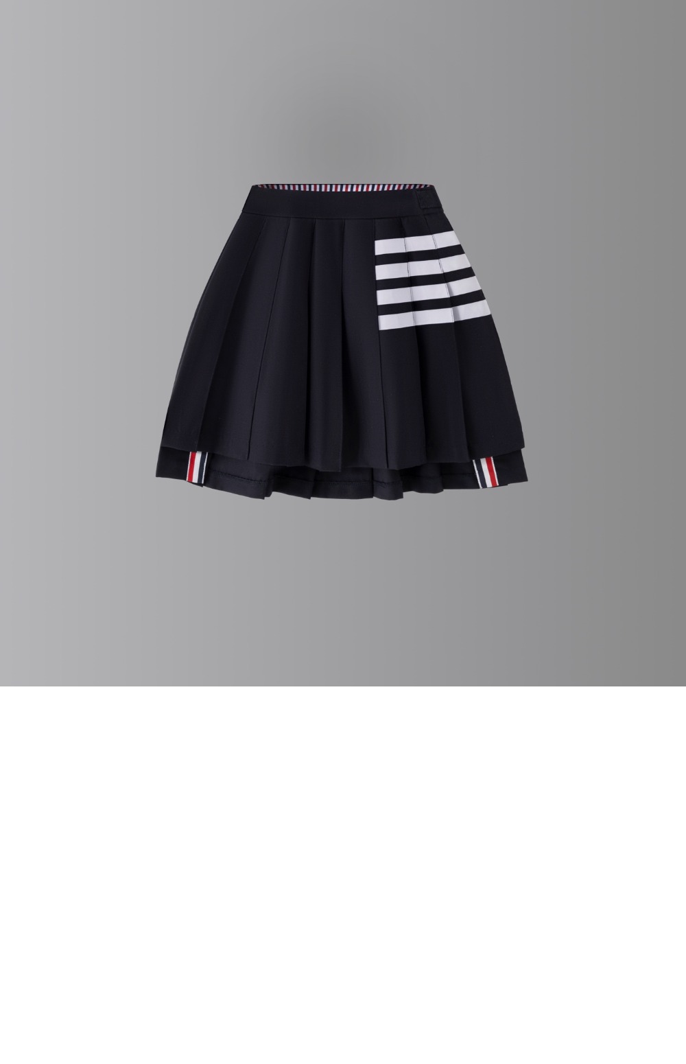 사선 플리츠 미니 스커트 > 톰브라운