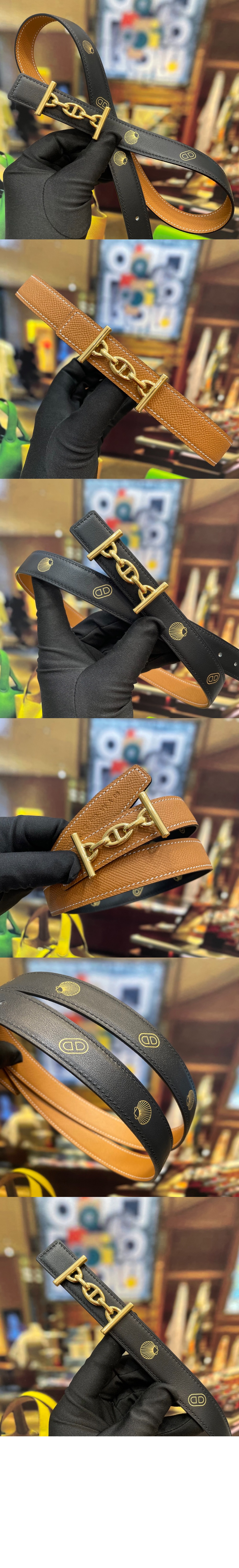 Lagune 벨트 버클 Hermes sur Mer 리버서블 가죽 스트랩 > 에르메스