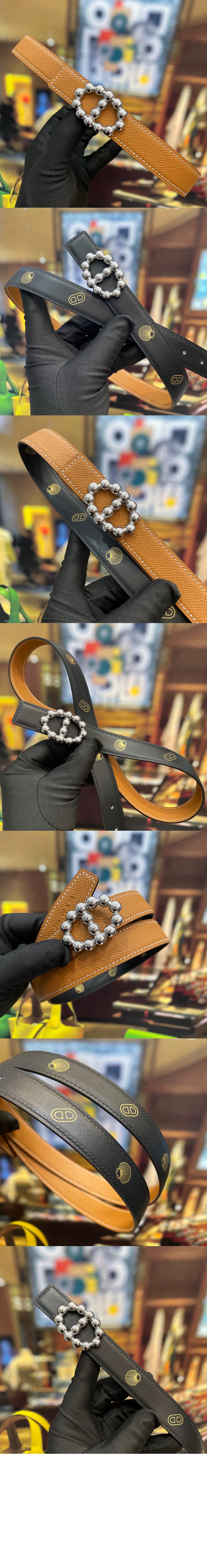 aillon Bubble 벨트 버클 Hermes sur Mer 리버서블 가죽 스트랩 > 에르메스