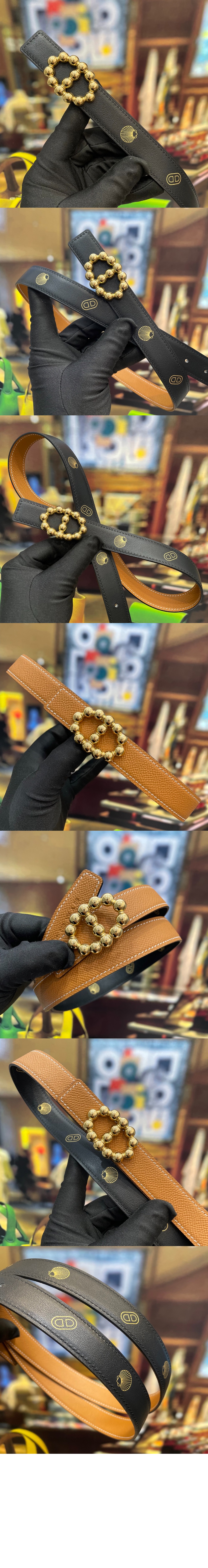 aillon Bubble 벨트 버클 Hermes sur Mer 리버서블 가죽 스트랩 > 에르메스