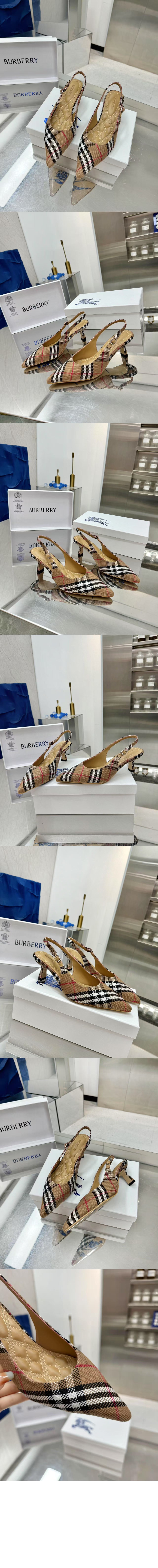 체크 데임 슬링백 펌프스 811256 > High Heels - 하이힐