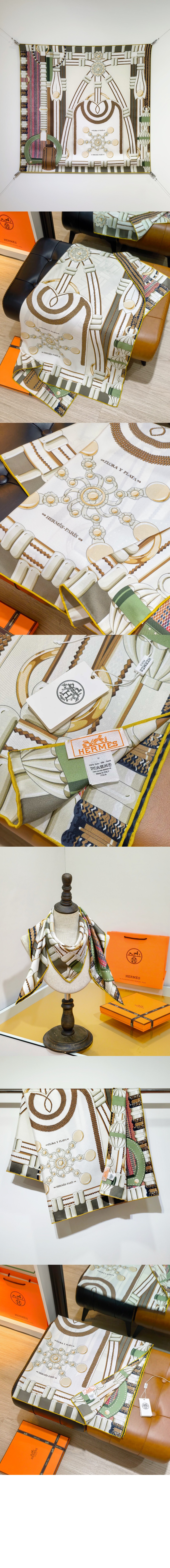 Flora y Plata 스카프 90 > 에르메스