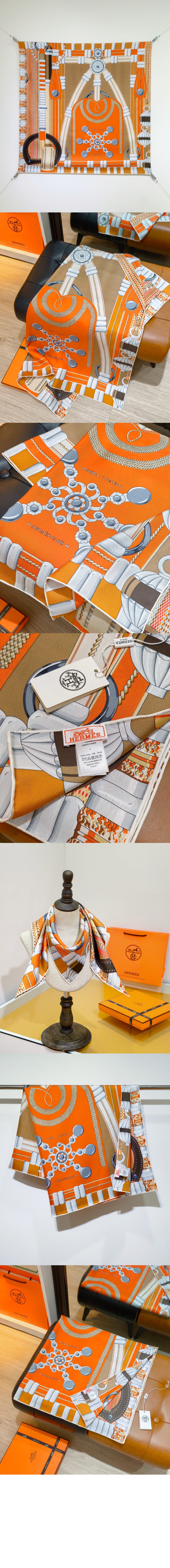 Flora y Plata 스카프 90 > 에르메스