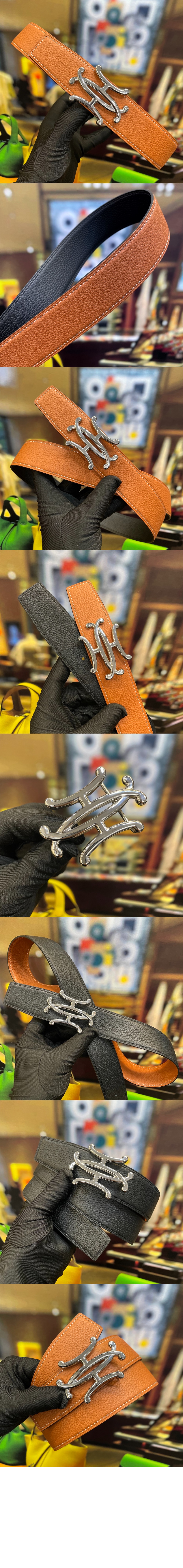 Neo Lift 벨트 버클 리버서블 가죽 스트랩 > 에르메스