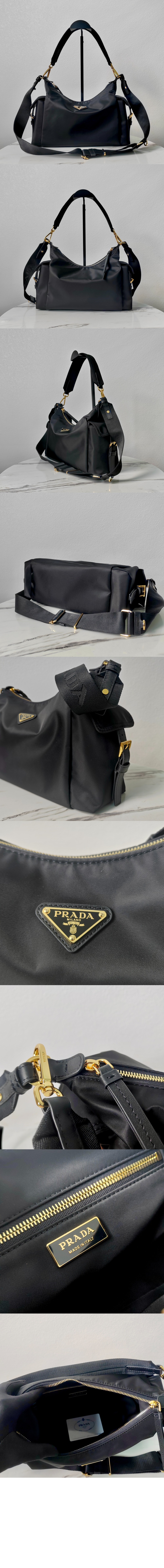 익스플로어 라지 리나일론 및 가죽 핸드백 1BC264 > Explore - 익스플로어