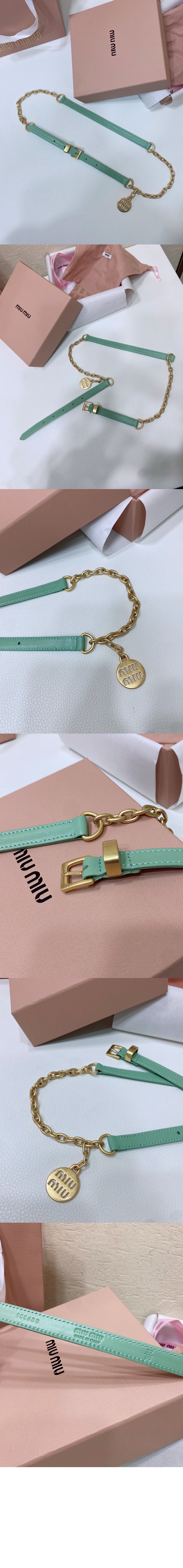 가죽 체인 벨트 5CC550 > 미우미우