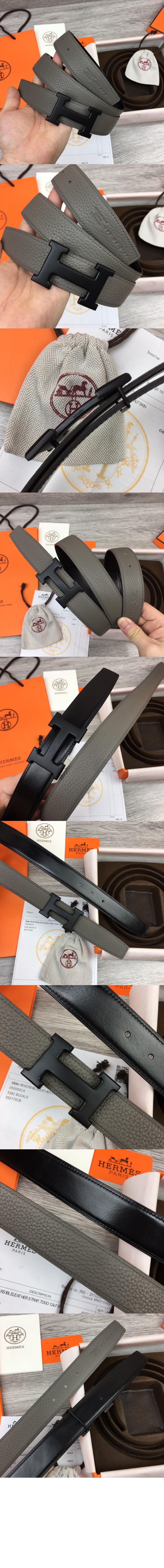 H 벨트 버클 리버서블 가죽 스트랩 > 에르메스