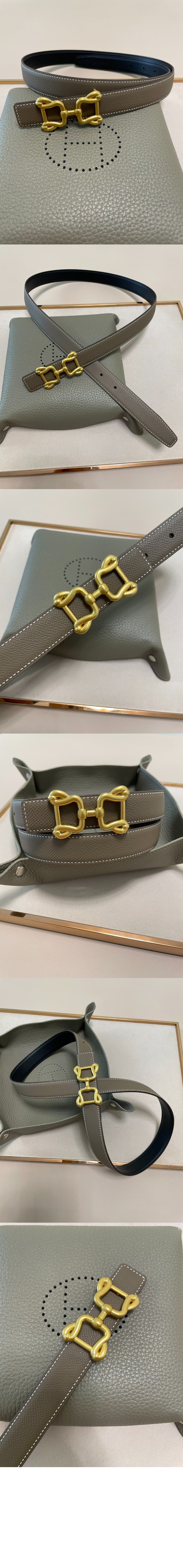 아라베스크 벨트 버클 리버서블 가죽 스트랩 > 에르메스