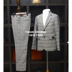톰* GDtexture 블랙 모던 뉴욕 글렌체크 삼선 슈트셋트