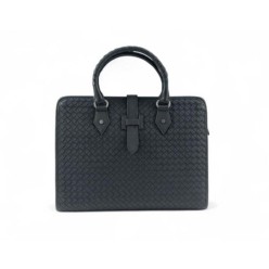 보** 인트레치아토 우븐 가죽 브리프케이스