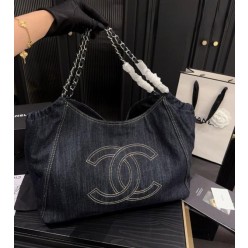 샤* 데님 카바스 숄더백