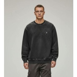 크* 십자가 엠보 말발굽패치 피그먼트 워싱 맨투맨수입최고급(남녀공용)