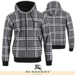 버** 기마 자수 체크 후드 집업