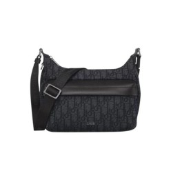 디* Rider Soft 스몰호보백 블랙 Oblique 자카드블랙 그레인 송아지 가죽풀박스