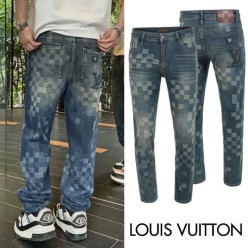 루* 멀티다미 프린트 워싱 슬림진