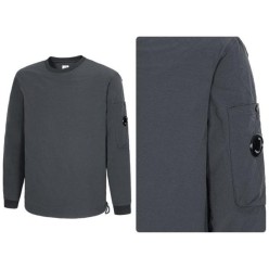 C* 컴퍼니 다이애그널 레이즈드 플리스 크루넥 스웨트셔츠