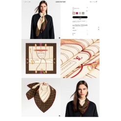 루* 트렁크 사각 모노그램 아이보리 스카프