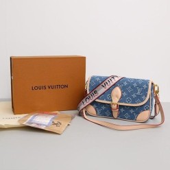 루* 다이앤 모노그램 데님 숄더백