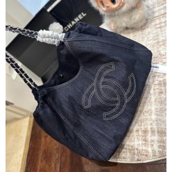 샤* 데님 카바스 숄더백