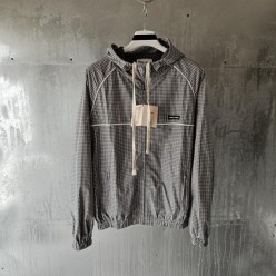 미*** 체크 테크니컬 패브릭 봄버 자켓