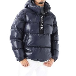 모리 로고 포포버 후드 다운 재킷