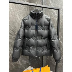 루* 모노그램 퀄티드 블루종 패딩 자켓