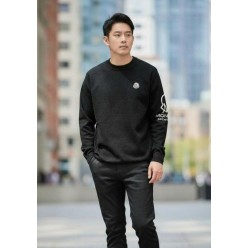 로고 패치 자카드 라운드 니트수입최고급(남녀공용)