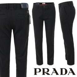 프** 삼각로고 스트라이프 모직 슬랙스 모직 원단