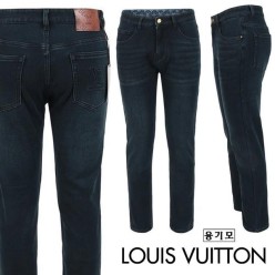 루* 시그니처 로고 진청 슬림 일자진 융 기모 원단