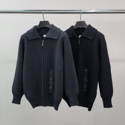 생** 로고자수 울 가디건