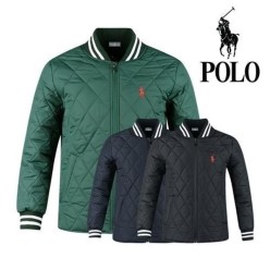 폴* 자수 로고 블루종 누빔 패딩 점퍼