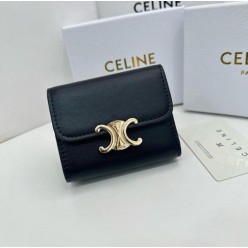 셀** 트리오페 3단 동전 컴팩트 반지갑 블랙