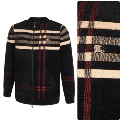 버** 클래식 체크패턴 집업니트