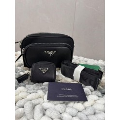 프** 리나일론 및 사피아노 가죽 숄더백 크로스