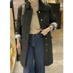 디* CD 퀼팅 패턴 롱자켓