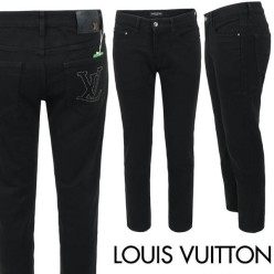 루* 스터드 스틸로고 블랙슬림 일자진